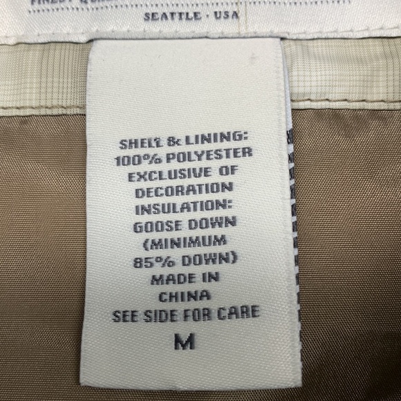 Eddie Bauer Down Filled Plaid Quilted Vest Size Medium Colour Beige/Brown - Picture 4 of 14